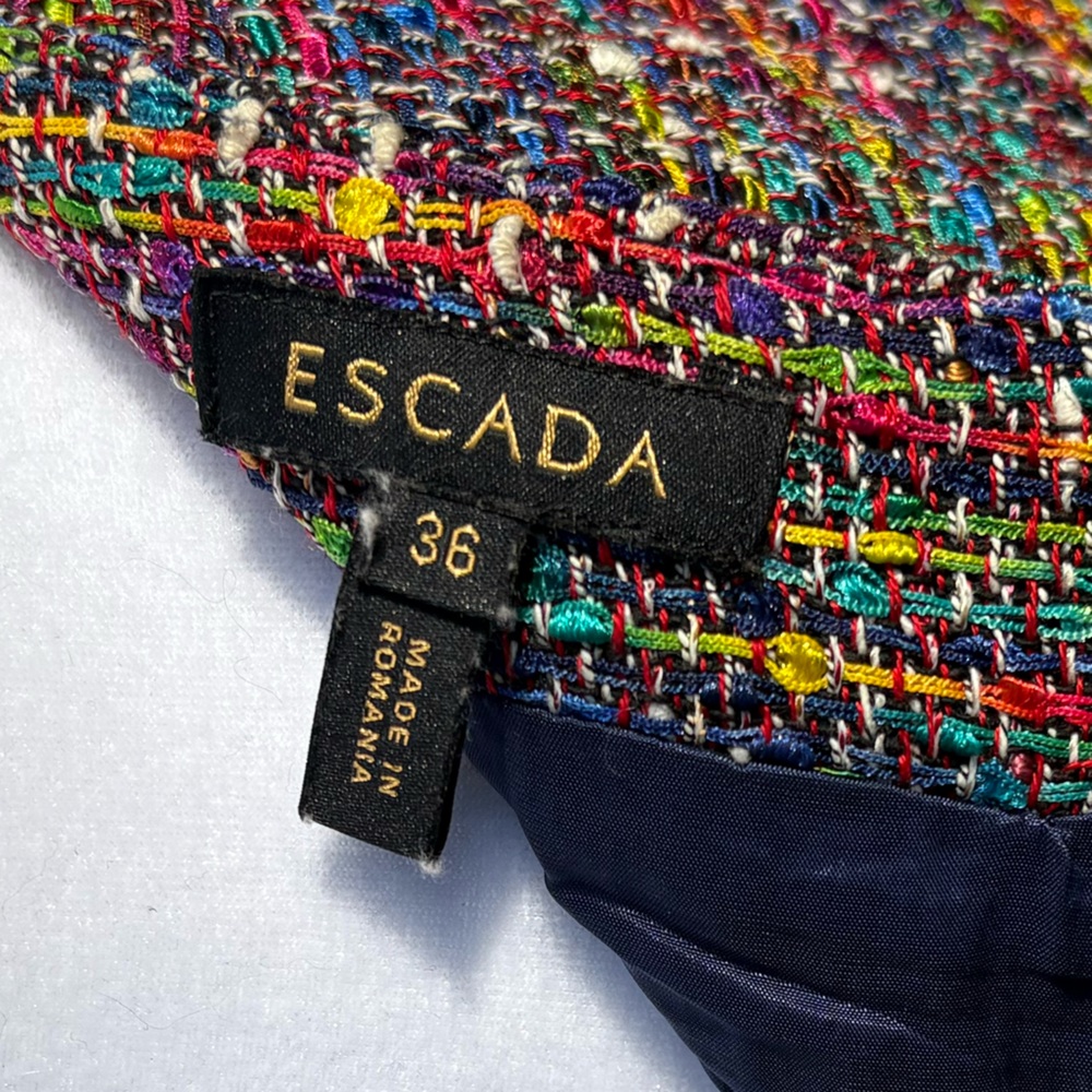 Escada Vibrant Multicolor Rainbow Pencil Skirt | S - Picture 10 of 12